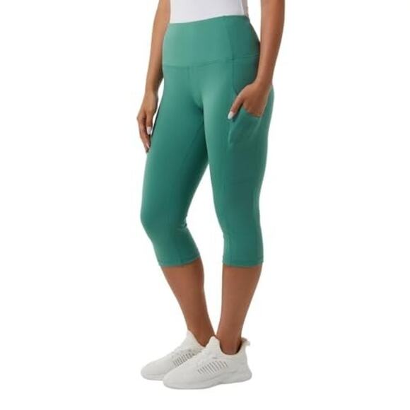 32 Degrees Women's Active Crop Tight Leggings, Green, M - Picture 2 of 4